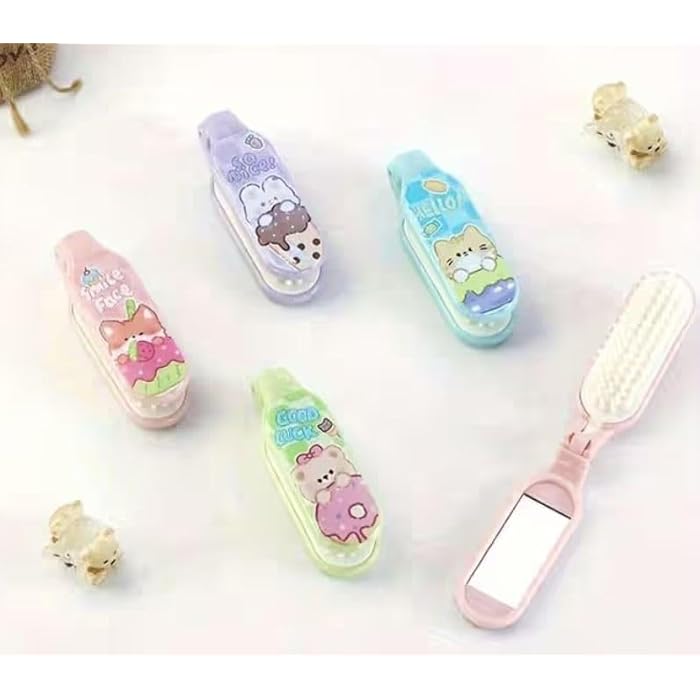 Foldable Hair Brush for Women and Men, Portable Mini Anti-Static Hair Brush, Mini Hair Comb for All Hair Types, Travel Salon Tools, Pocket Comb for Hair Styling (multicolor) - Image 5